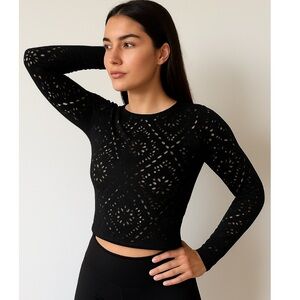 NWT Onzie Laser-Cut Long Sleeve Top